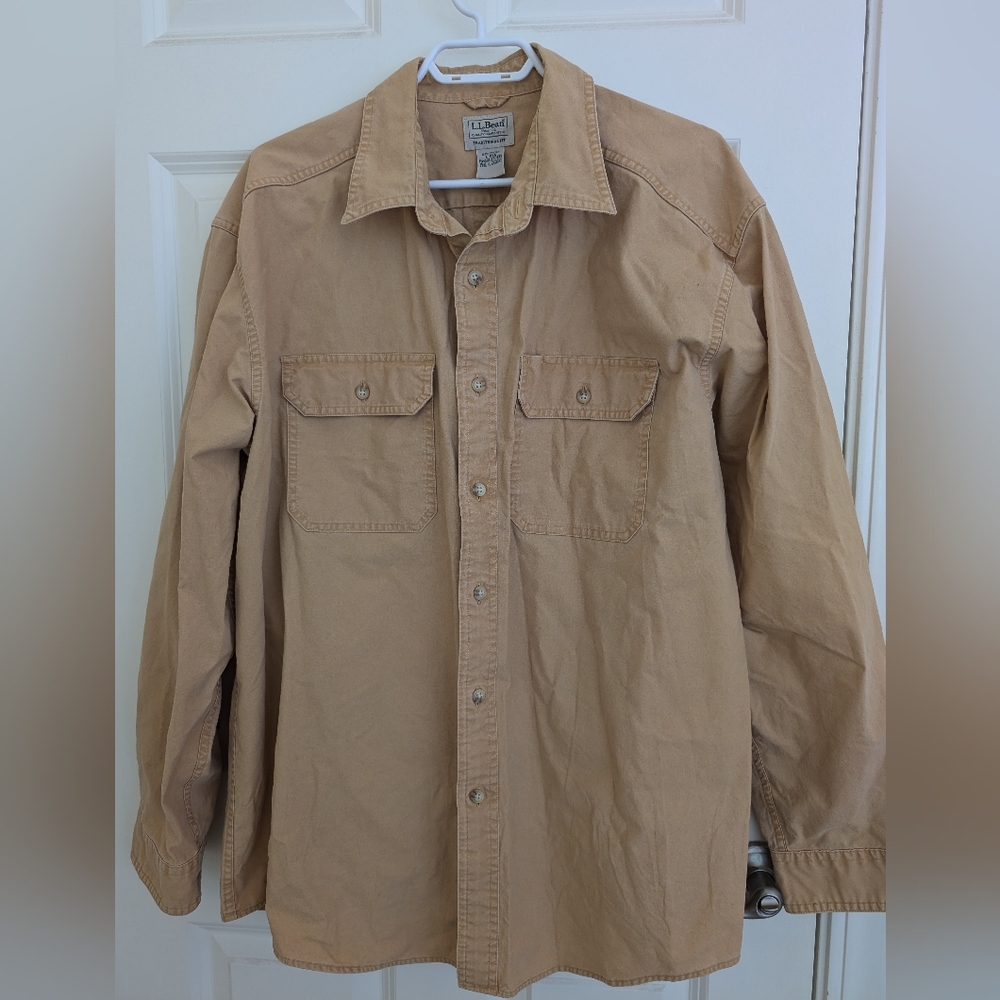 L.L.bean men's cotton yellow shirt size L